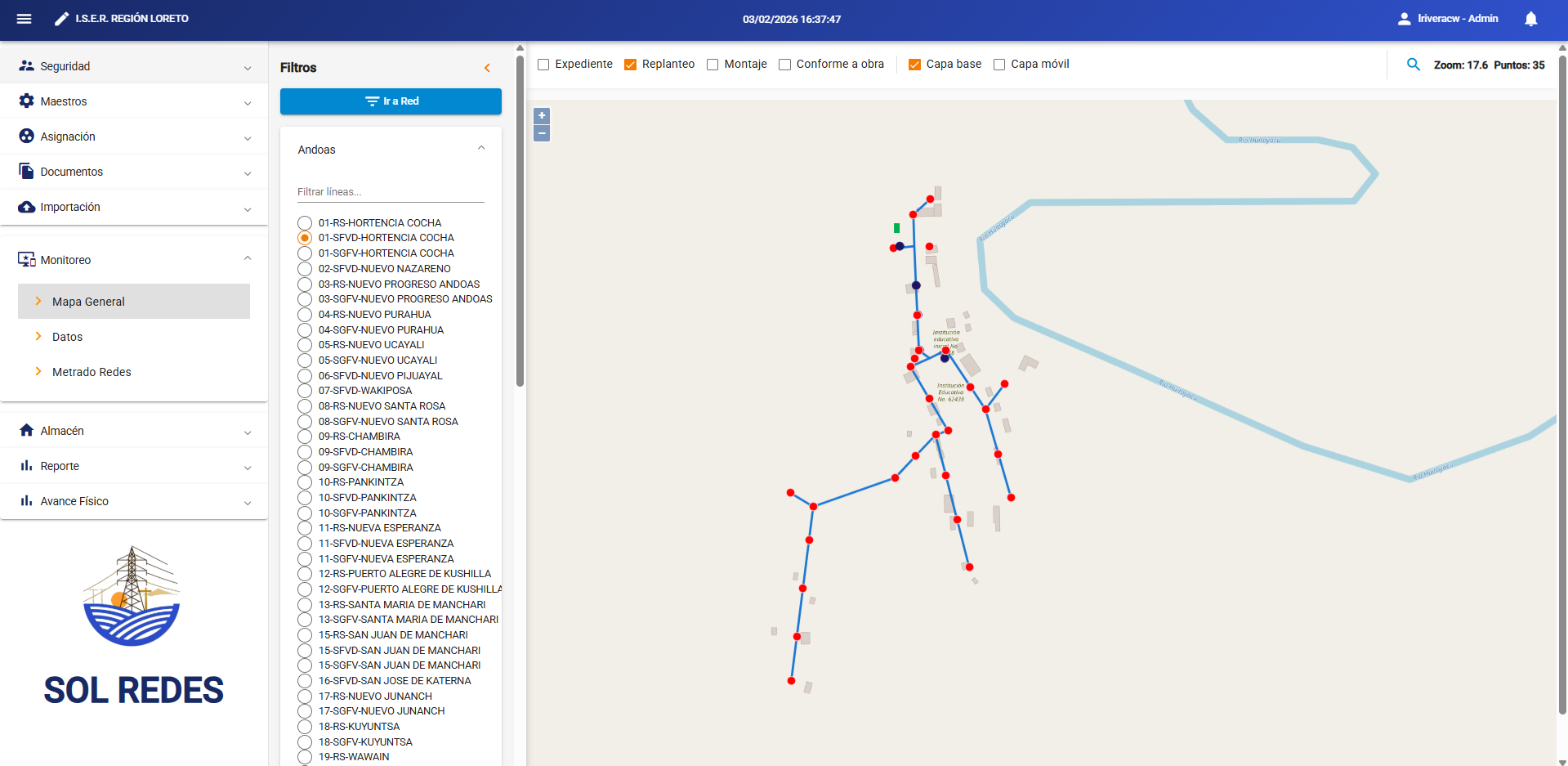 Dashboard Web SolRedes
